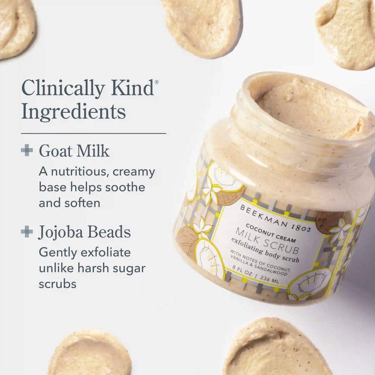 Coconut Cream Milk Scrub Oat & Goat Milk Exfoliating Body Polish