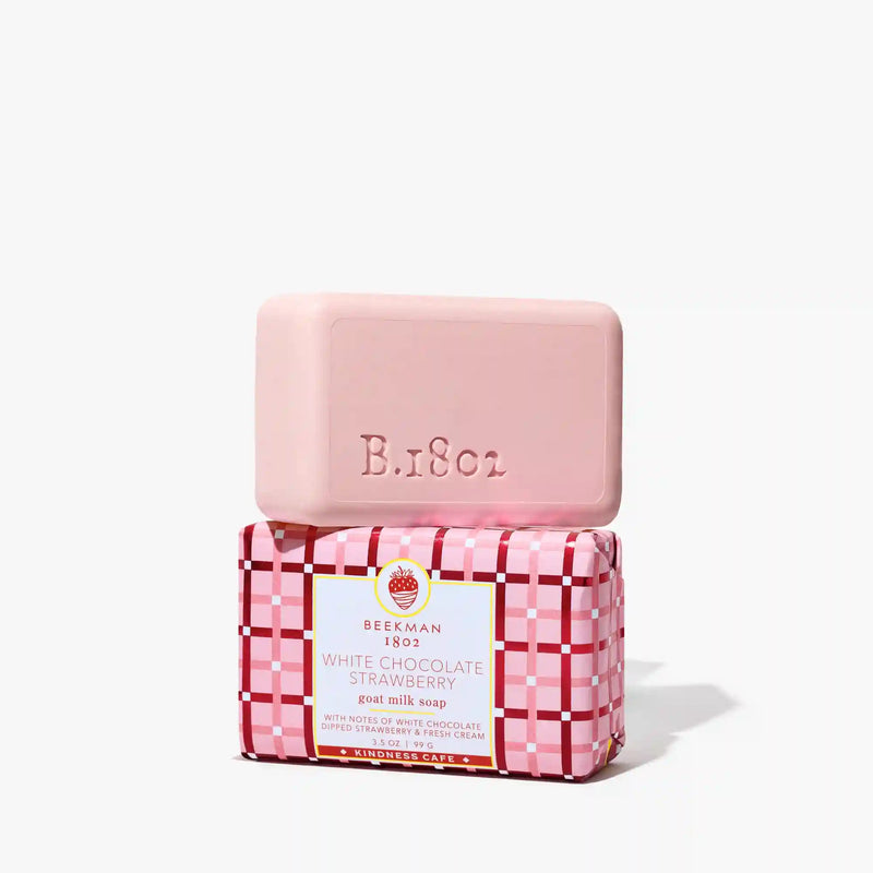 White Chocolate Strawberry Palm-Sized Milk Soap